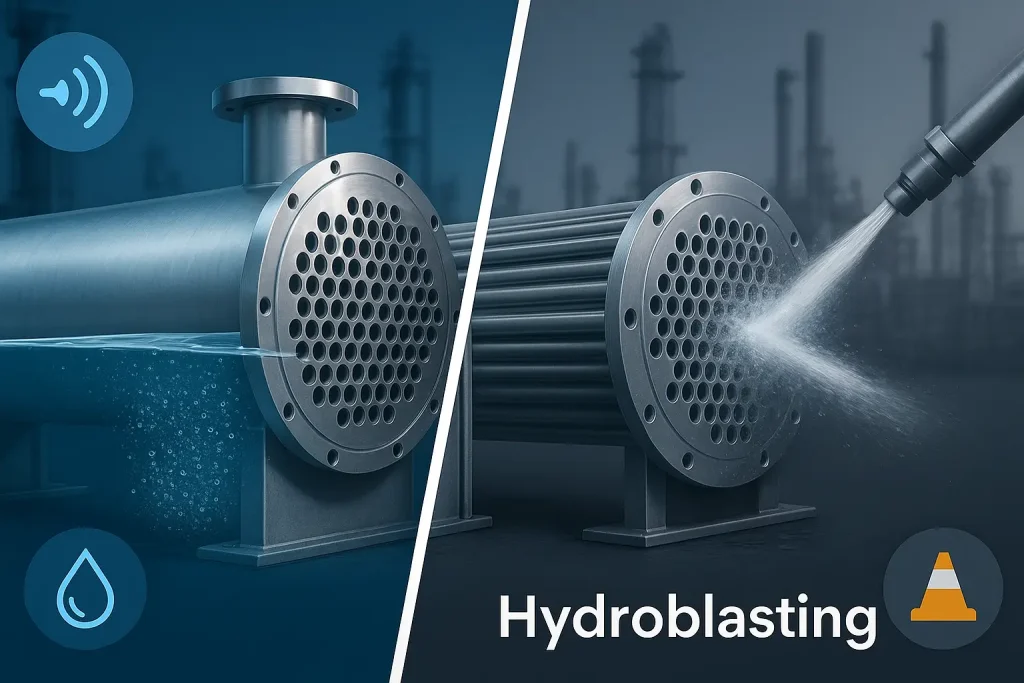 Ultrasonic vs Hydroblasting Heat Exchanger Cleaning Comparison (28 kHz)
